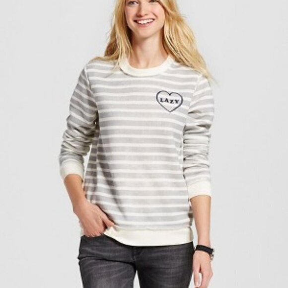 Well Worn Stripe Lazy Pullover Sweatshirt - Picture 1 of 8